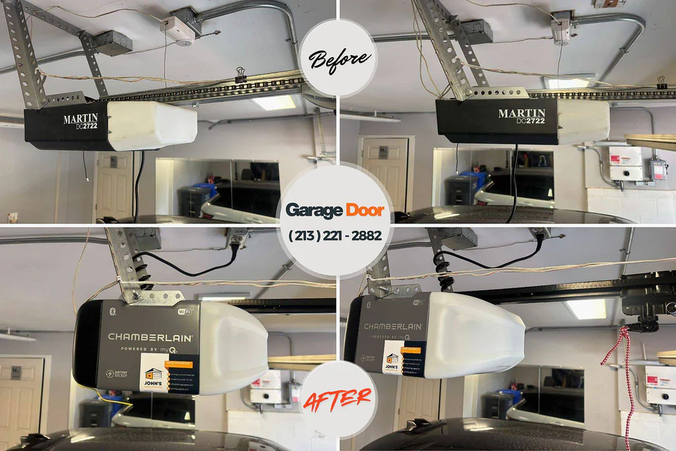 Before and after: garage door repair McFarland, CA